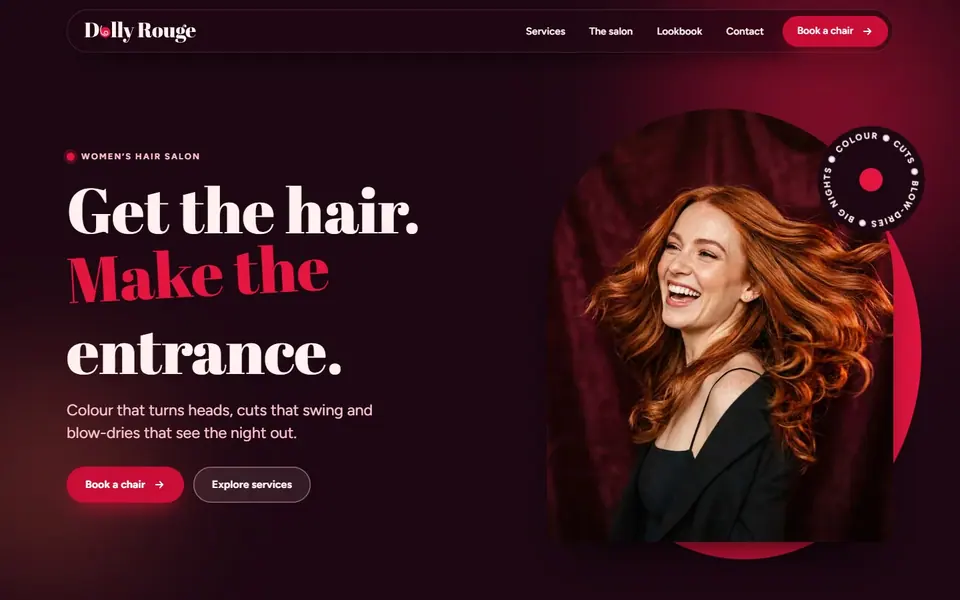 Dolly Rouge website on desktop