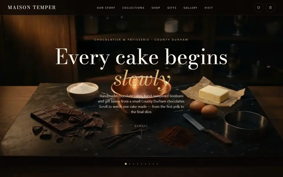 Maison Temper website on desktop