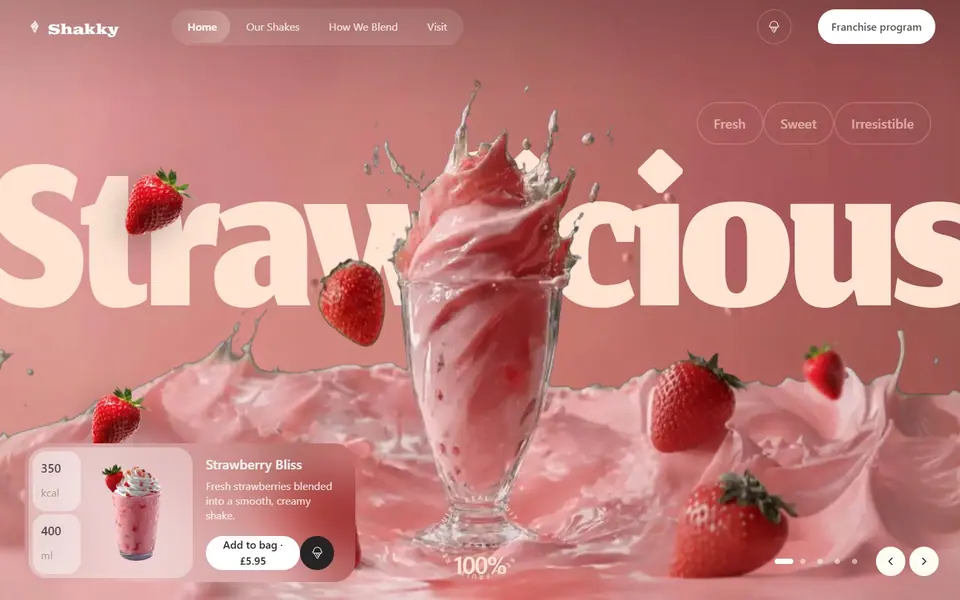 Shakky website on desktop