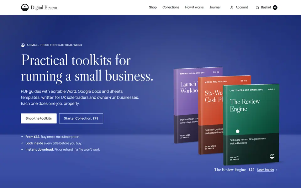 Digital Beacon website on desktop