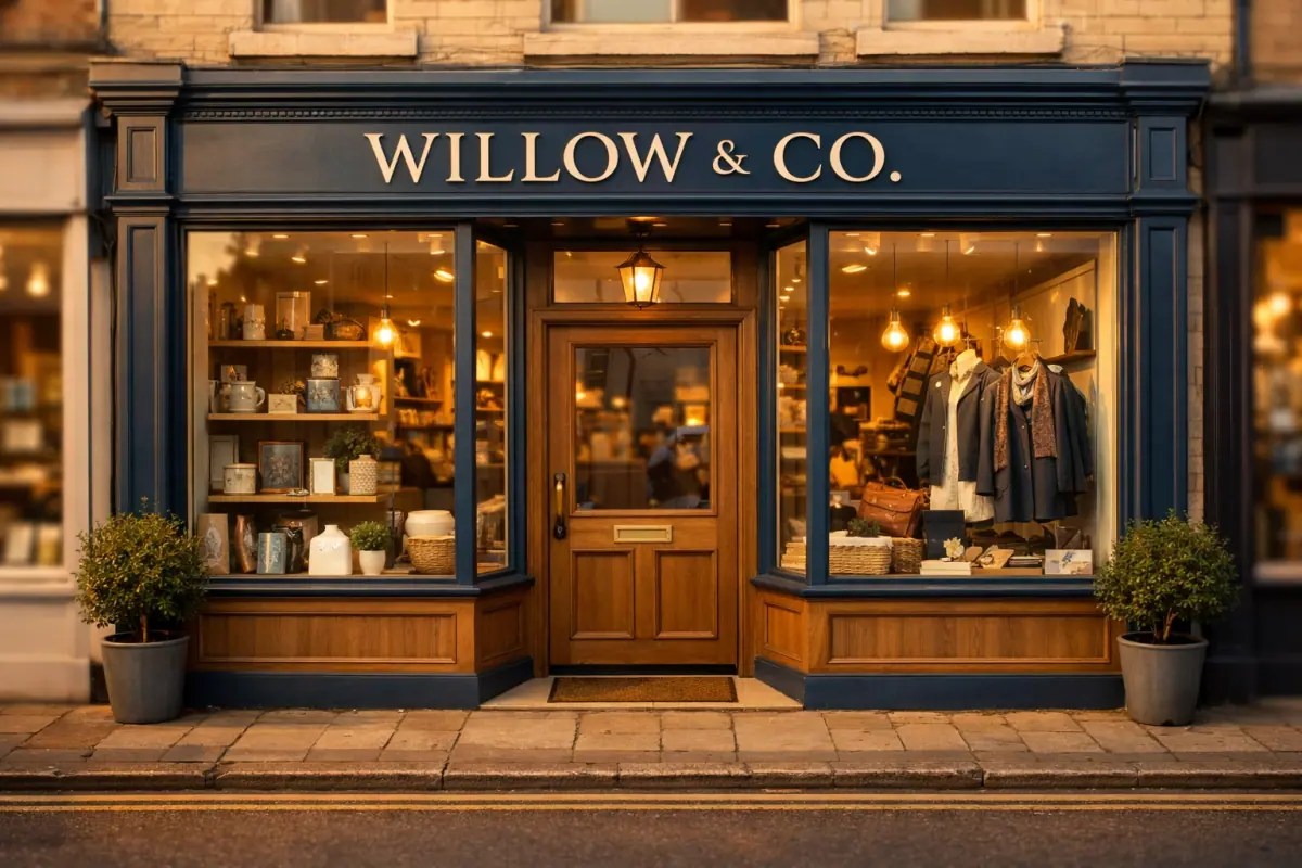 Well-maintained Seaham shopfront representing local North East business presence