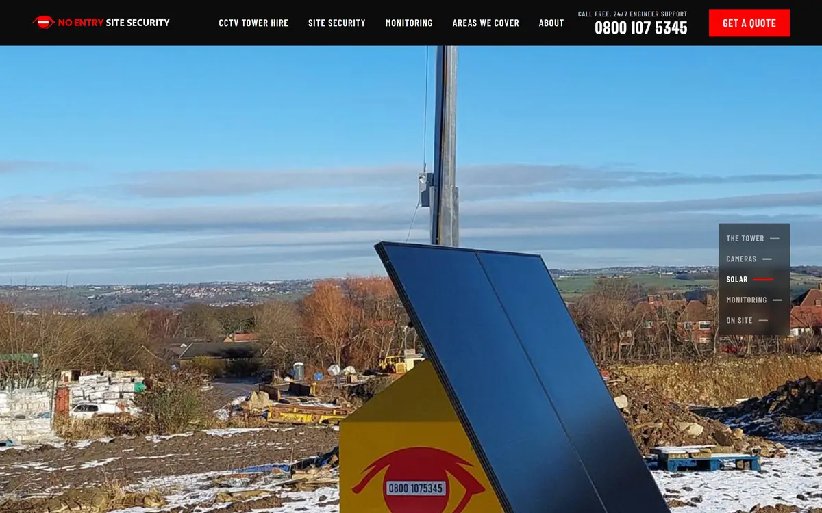 The solar chapter on the No Entry homepage