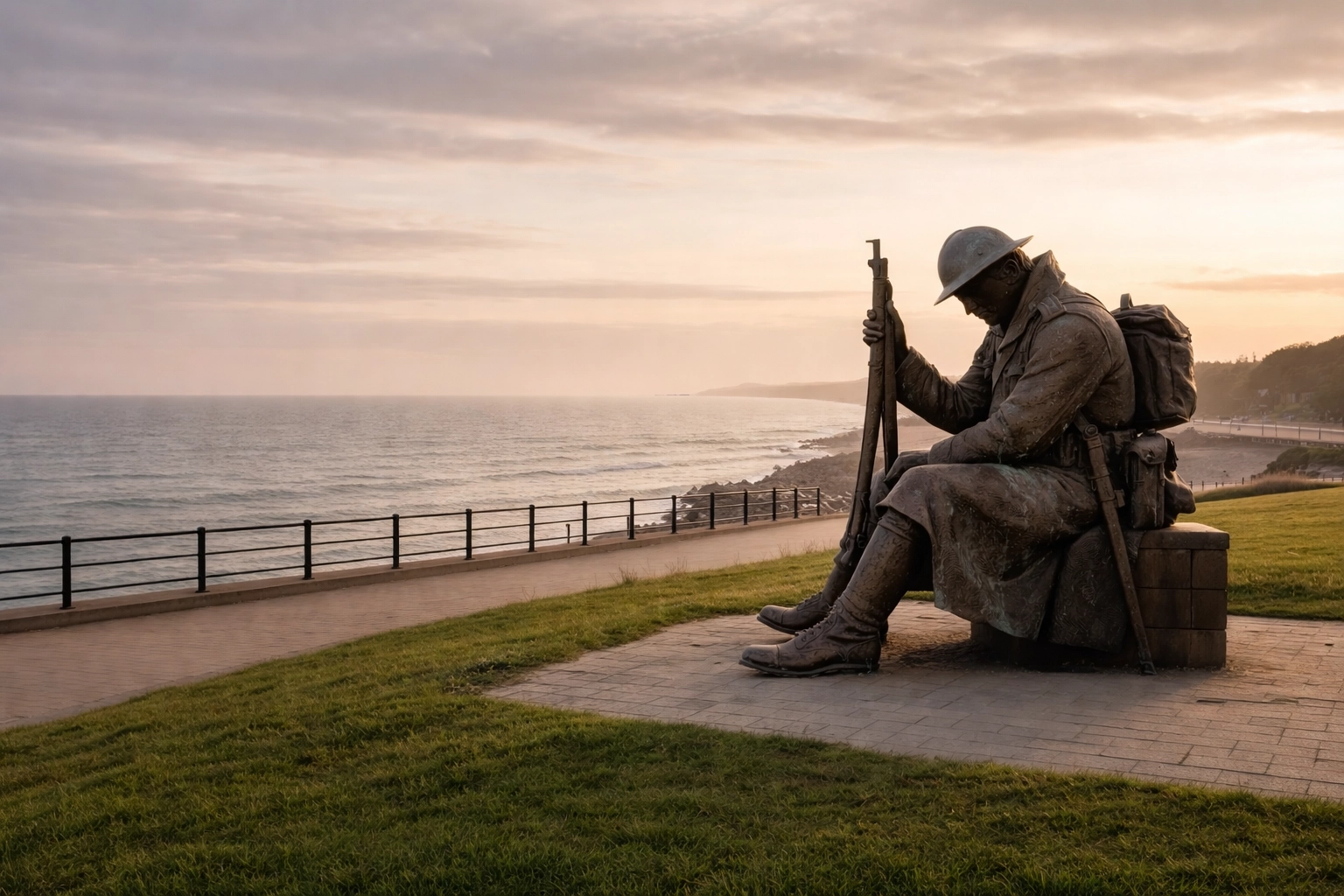 Tommy statue at Terrace Green, Seaham, overlooking the sea—an example of a real local photo that adds trust.