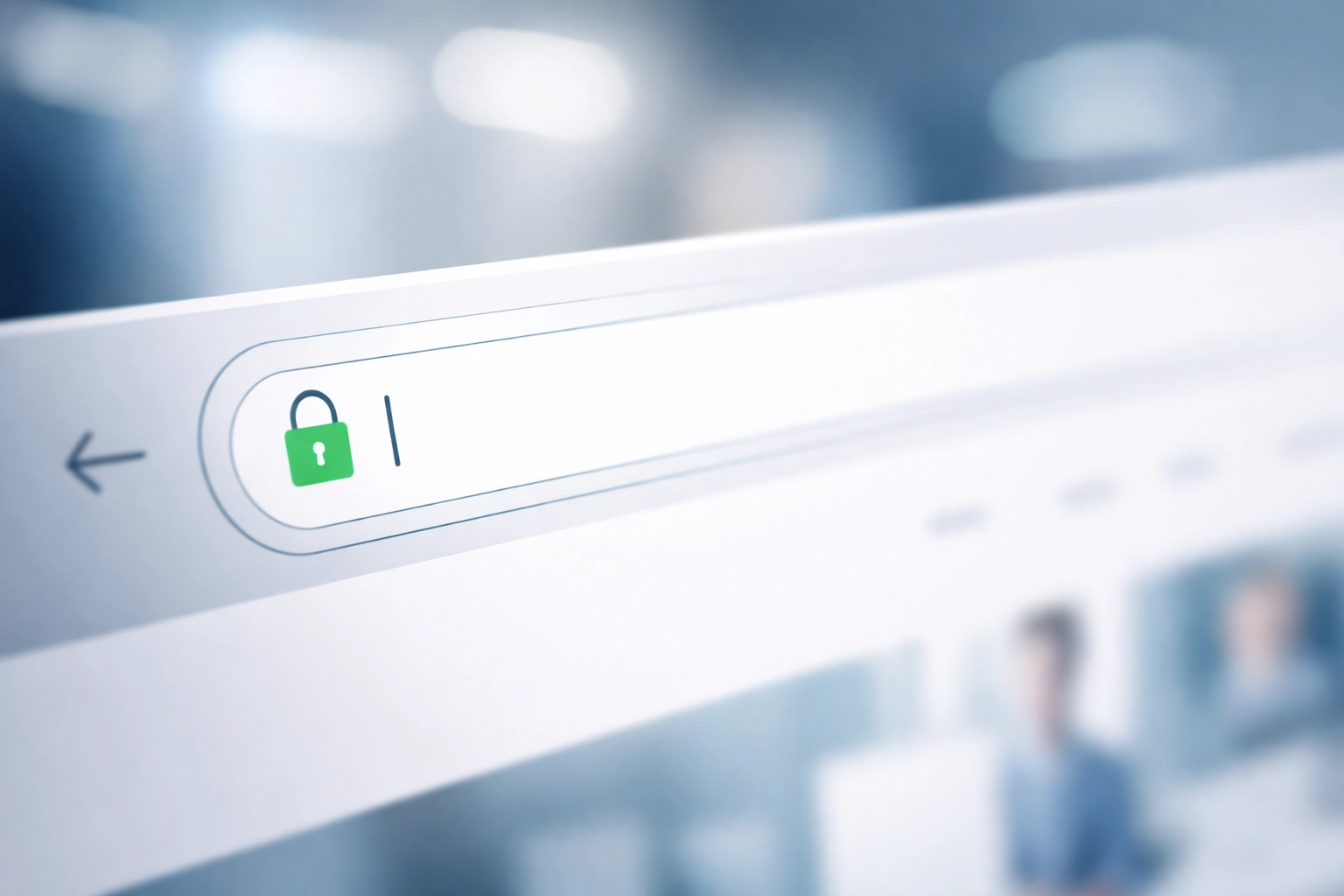Browser address bar with secure padlock icon representing HTTPS website security for North East small business sites.