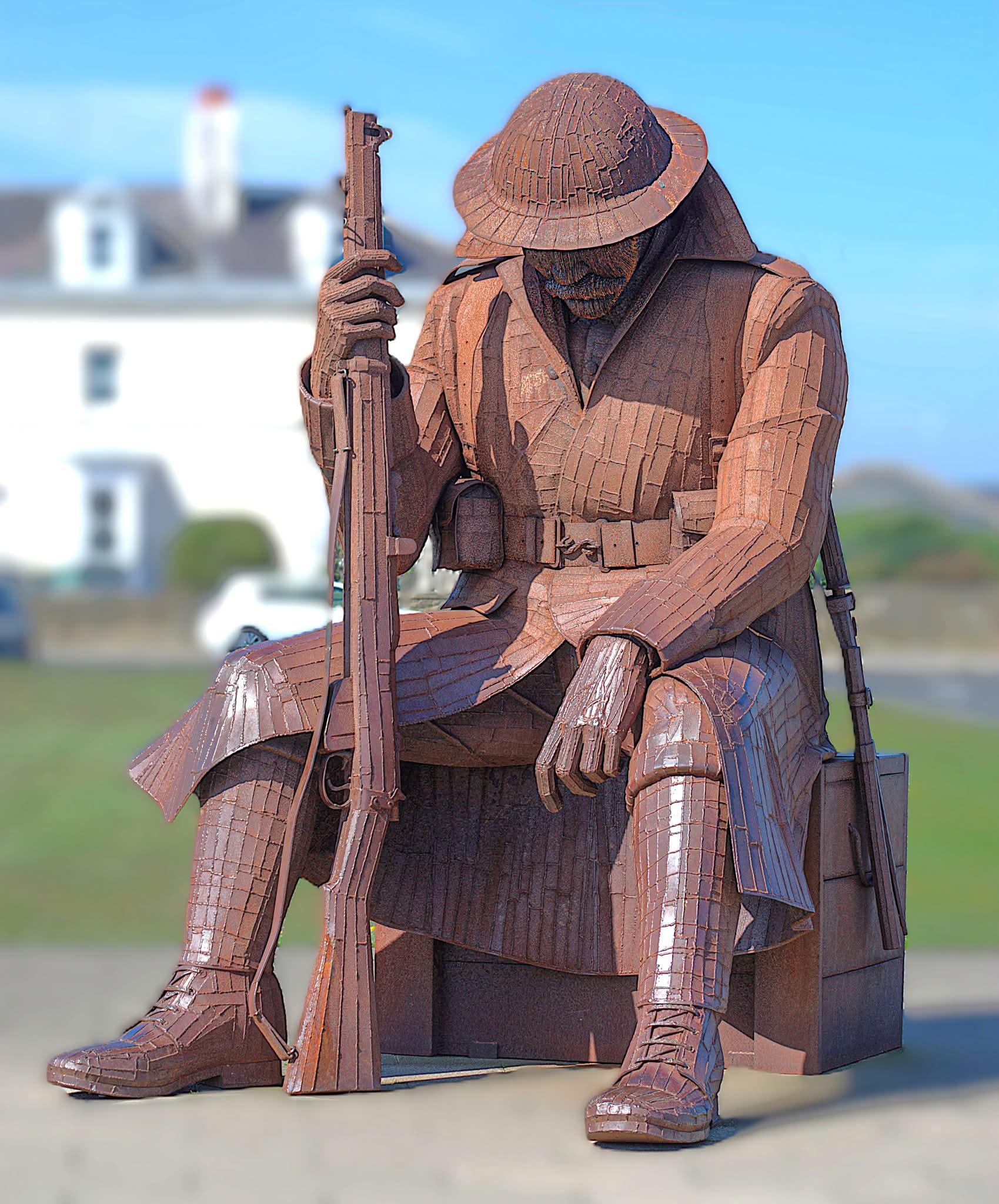 Tommy statue at Terrace Green, Seaham overlooking the sea